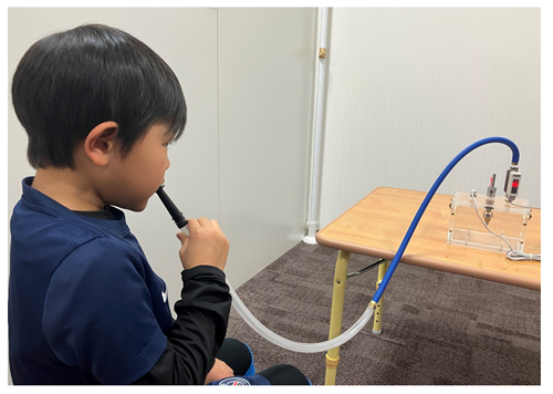 吸気能力測定の様子の写真