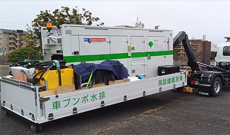 脱着装置による排水ポンプユニットの配置の写真