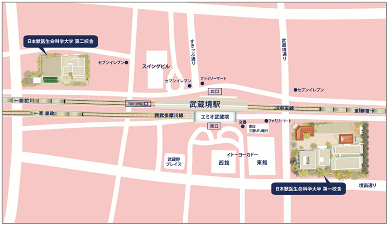 日本獣医生命科学大学案内地図