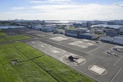 Panoramic view of the heliport