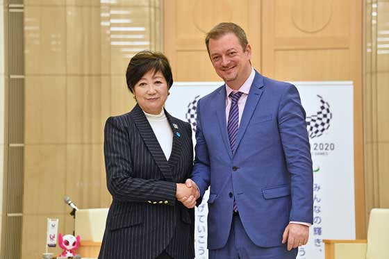 Governor Koike and Mr. Andrew Parsons