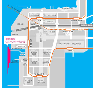 新客船ターミナルの地図