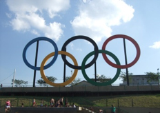 オリンピックシンボル（リオ大会）の写真