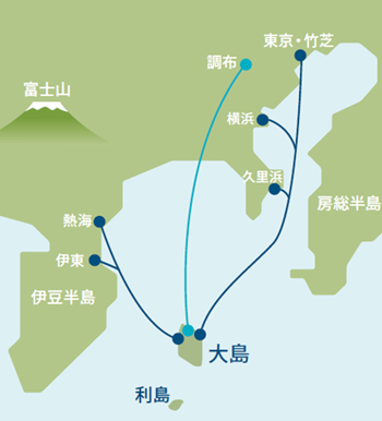 伊豆大島までの地図