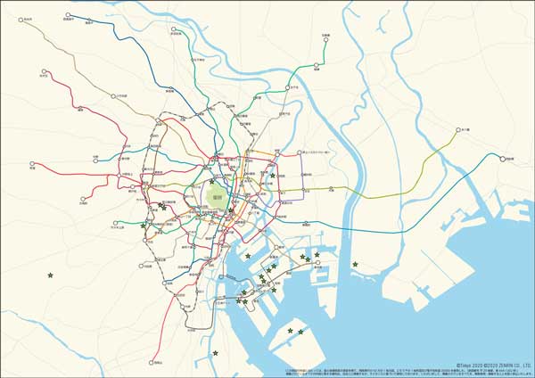 地下鉄・ベイエリアの地図