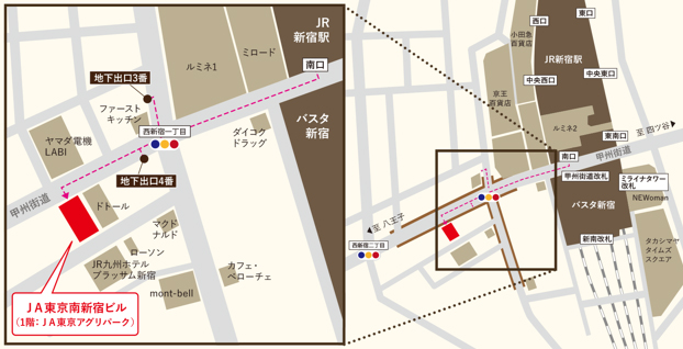 JA東京アグリパークへの地図