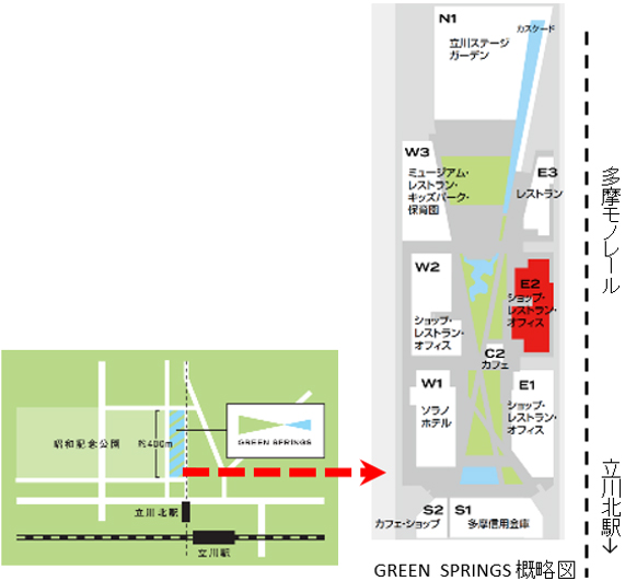 TOKYO創業ステーションTAMAへの案内図
