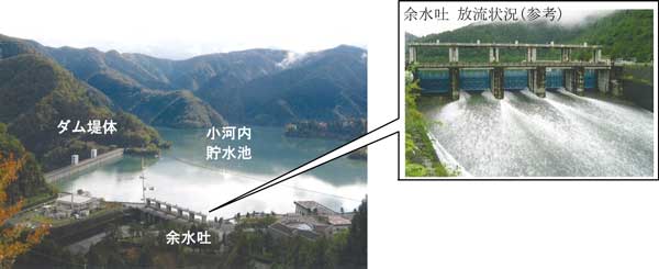 小河内ダム余水吐放流の写真